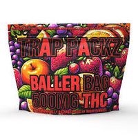 Trap Packz 500 MG THC Baller Bag 10 packets each w/two 25 mg gummies