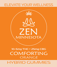 Zen Comforting Orange Gummies 5 mg THC, 25 mg CBG
