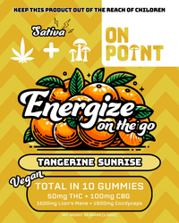 On Point 5 mg THC 10 mg CBG Energize on The Go Gummies Tangerine Sunrise