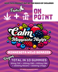 On Point 5 mg THC 10 mg CBD 10 mg CBN Calm MN Nights Gummies Wild Berries