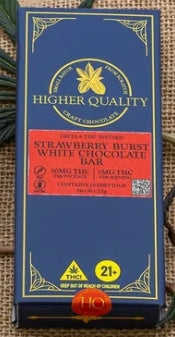 Higher Quality 50 mg THC Strawberry Burst White Chocolate Bar
